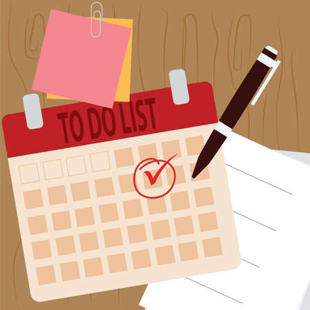 Work environment. Check list - VEctor illustration designのイラスト素材