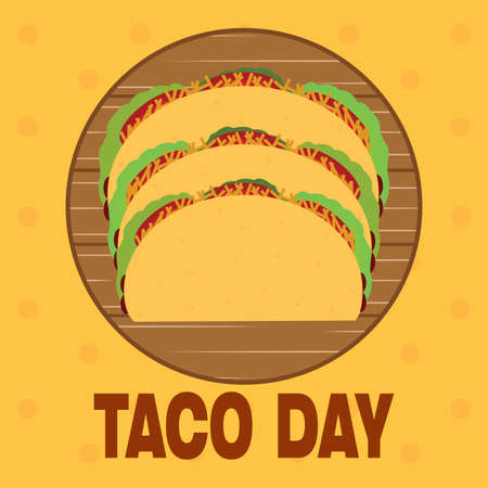 Taco day poster image - Vector illustration designのイラスト素材
