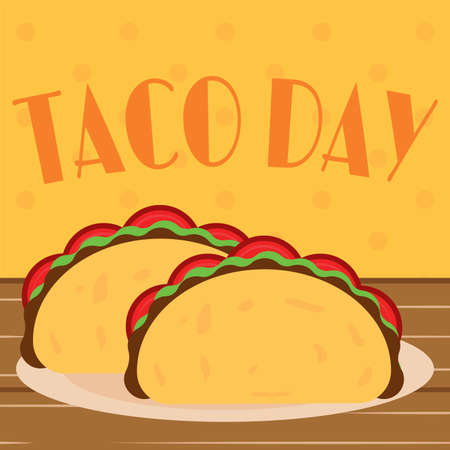 Taco day poster image - Vector illustration designのイラスト素材