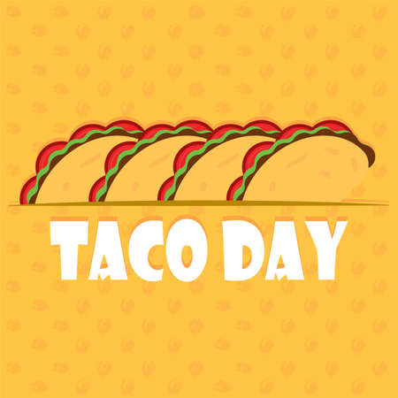 Taco day poster image - Vector illustration designのイラスト素材