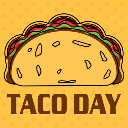 Taco day poster image - Vector illustration designのイラスト素材