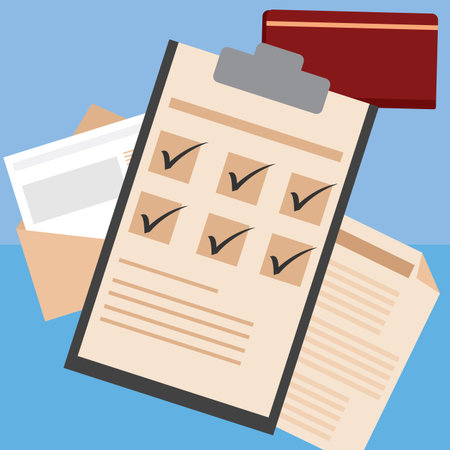 Work environment. Check list - VEctor illustration design