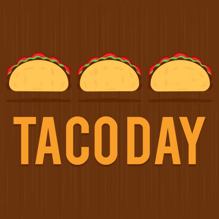 Taco day poster image - Vector illustration designのイラスト素材