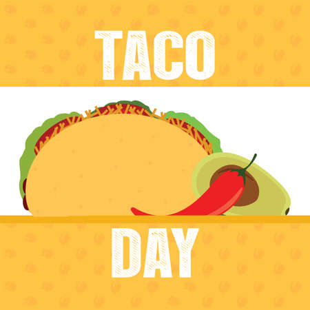 Taco day poster image - Vector illustration designのイラスト素材