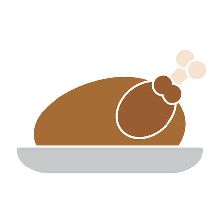 Isolated roast turkey icon. Thanksgiving season - Vector illustration designのイラスト素材