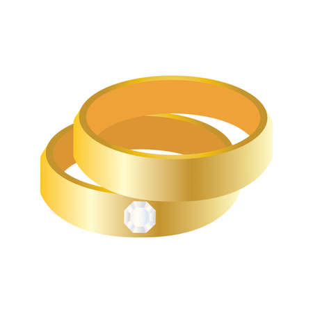 Luxury wedding rings image - Vector illustration designのイラスト素材
