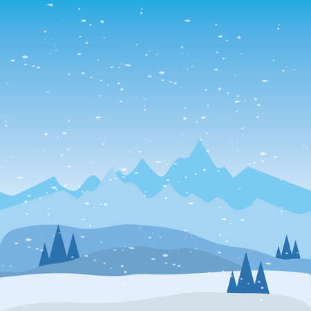 Beautiful winter landscape. Winter background - Vector illustration designのイラスト素材