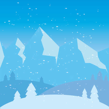Beautiful winter landscape. Winter background - Vector illustration designのイラスト素材