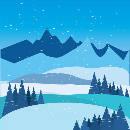 Beautiful winter landscape. Winter background - Vector illustration designのイラスト素材