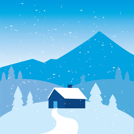 Beautiful winter landscape. Winter background - Vector illustration designのイラスト素材