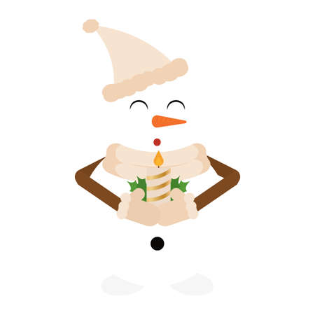 Isolated snowman cartoon. Christmas season - Vector illustration designのイラスト素材
