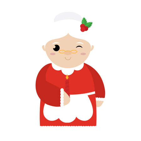 Isolated mrs claus cartoon. Christmas season - Vector illustration designのイラスト素材