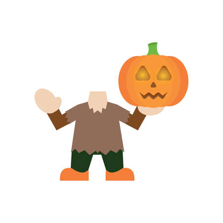 Isolated pumpkin costume. Halloween costume - Vector illustration designのイラスト素材