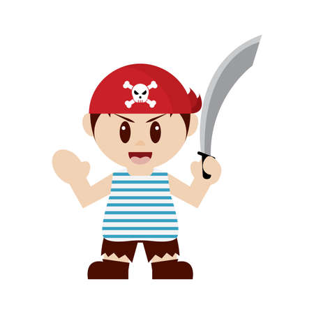Isolated pirate costume. Halloween costume - Vector illustration designのイラスト素材