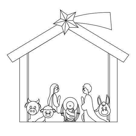 Beatiful manger image. Christmas season - Vector illustration designのイラスト素材