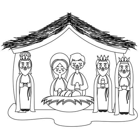 Beatiful manger image. Christmas season - Vector illustration designのイラスト素材