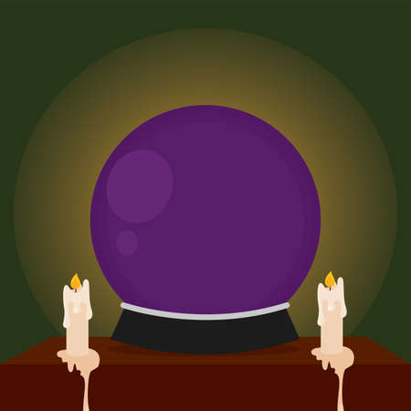 Crystal ball. Witch accessory - Vector illustration designのイラスト素材