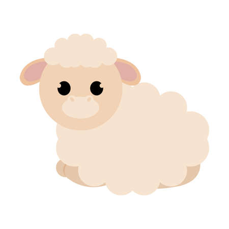 Isolated cute sheep. Farm animal - Vector illustration designのイラスト素材