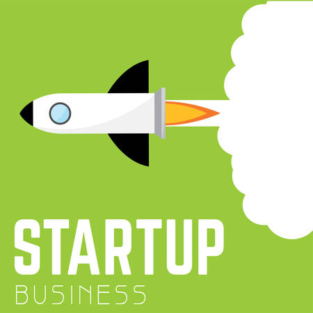 Startup poster with a rocket - Vector illustration designのイラスト素材