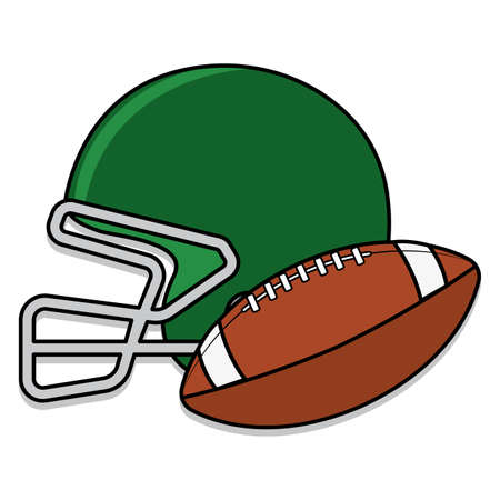 Isolated american football ball and helmet icon - Vector illustrationのイラスト素材