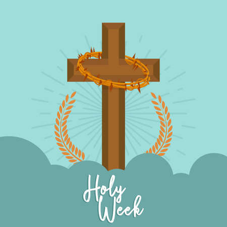 Holy week card with a cross - Vectorのイラスト素材