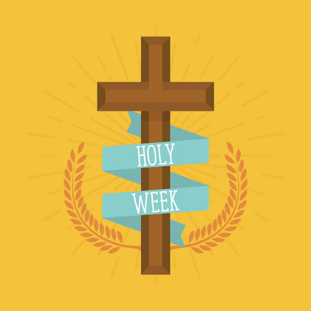 Holy week card with a cross - Vectorのイラスト素材