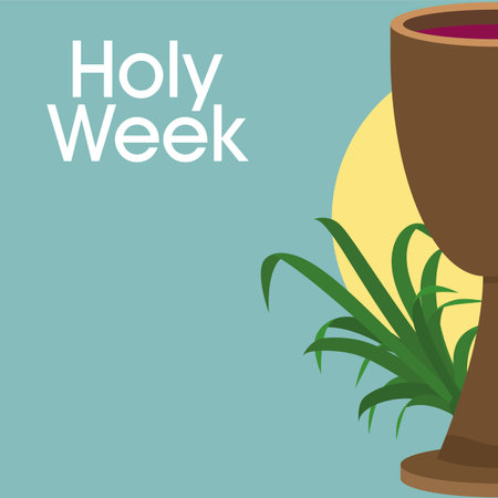 Holy week card with a chalice - Vector