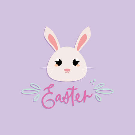 Happy easter card with a cute bunny - Vectorのイラスト素材