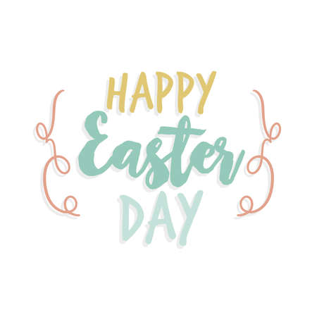 Typography of happy easter over a white background - Vectorのイラスト素材