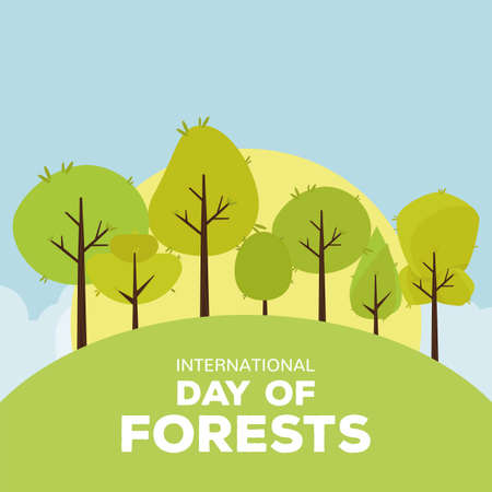 International day for forest with trees - Vectorのイラスト素材