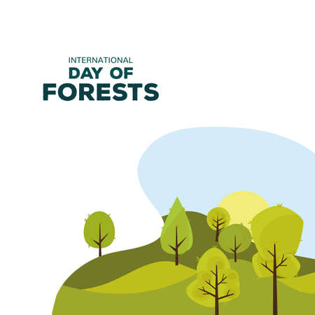 International day for forest with trees - Vectorのイラスト素材