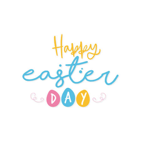 Happy easter day card with decorated easter eggs - VEctorのイラスト素材