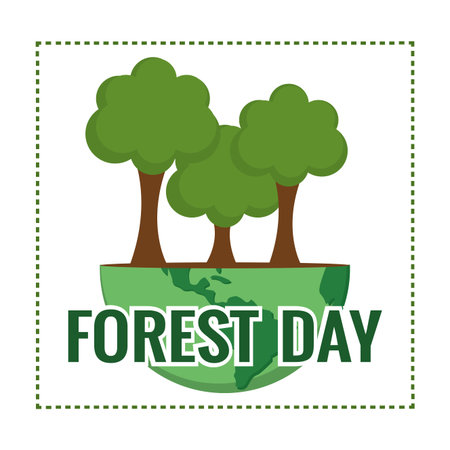 Forest day porter with a forest - Vector illustrationのイラスト素材