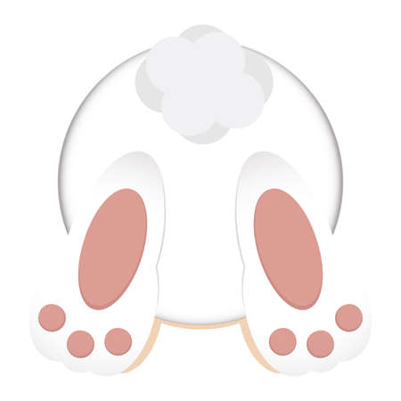 Isolated bunny rear view. Cute rabbit - Vector illustrationのイラスト素材