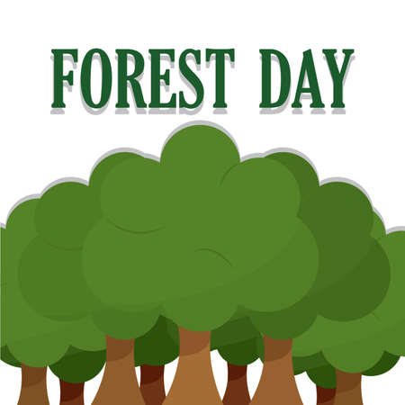 Forest day porter with a trees - Vector illustrationのイラスト素材
