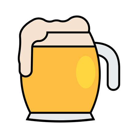 Isolated beer mug icon. Alcoholic beverage - Vector illustrationのイラスト素材