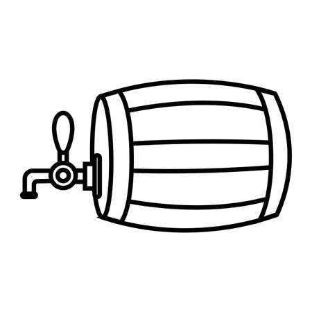 Isolated beer barrel icon. Alcoholic beverage - Vectorのイラスト素材