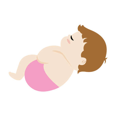 Isolated cute baby over a white background - Vectorのイラスト素材