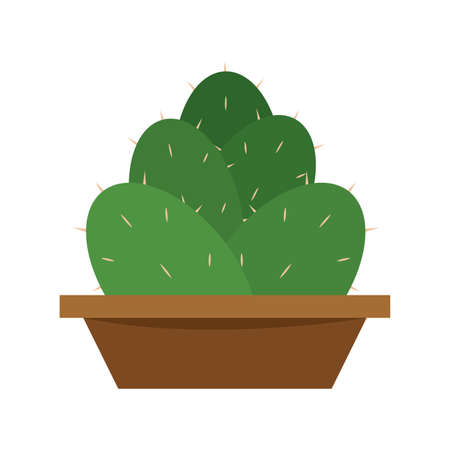 Cactus icon in a pot plant - Vector illustrationのイラスト素材