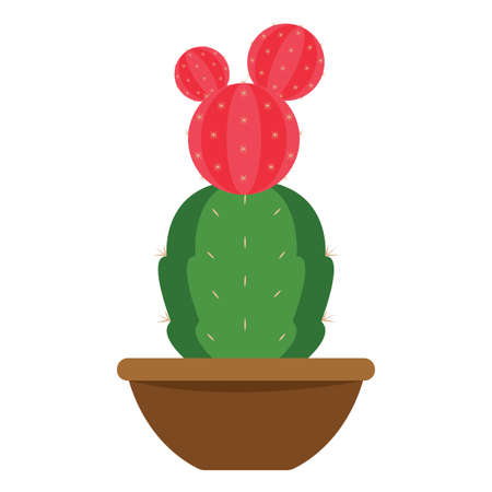 Cactus icon in a pot plant - Vector illustrationのイラスト素材