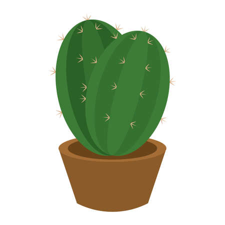 Cactus icon in a pot plant - Vector illustrationのイラスト素材