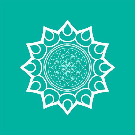 Mandala over a colored background. Floral pattern - Vectorのイラスト素材