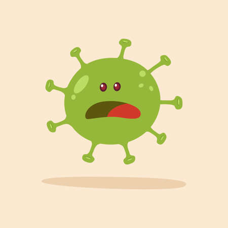 Fearful virus cartoon over a colored background - Vectorのイラスト素材