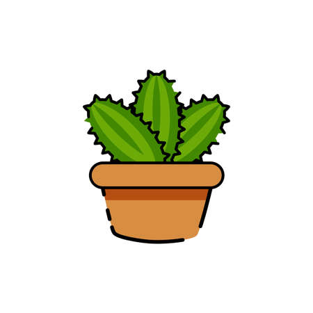 Isolated cactus icon in a potplant - Vectorのイラスト素材