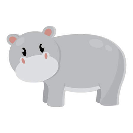 Isolated cute hippopotamus cartoon. Zoo animal - Vectorのイラスト素材
