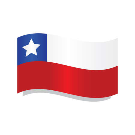 Isolated waving flag of Chile - Vector illustrationのイラスト素材
