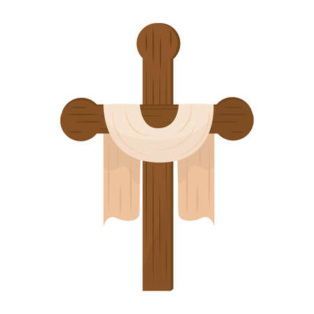 Isolated cross with cloak over a white background - Vectorのイラスト素材