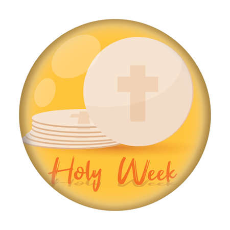 Holy week button with a divine hosts- Vectorのイラスト素材