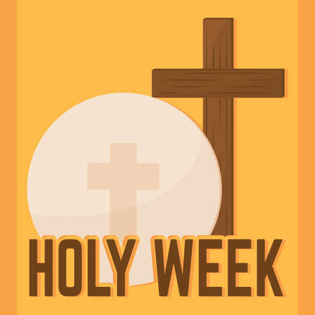 Holy week poster with a cross and host - Vectorのイラスト素材