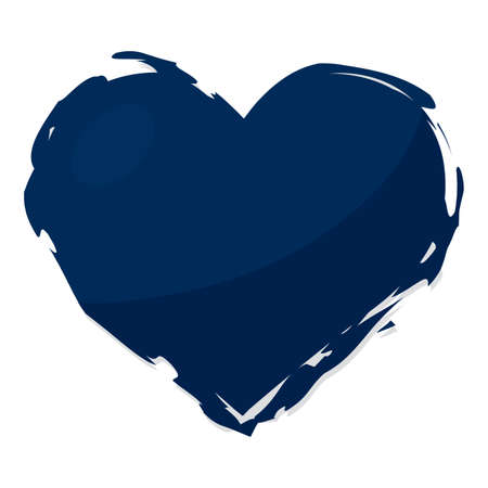 Isolated blue grunge heart. Love symbol - Vectorのイラスト素材